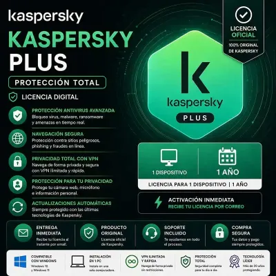 Kaspersky Plus 1 Año 1 PC | Antivirus + VPN Perú